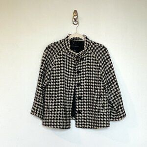 BANANA REPUBLIC Cropped Houndstooth Wool Blend Jacket